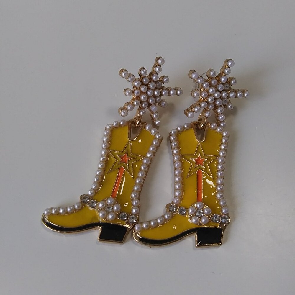 Cowboy boots earrings
